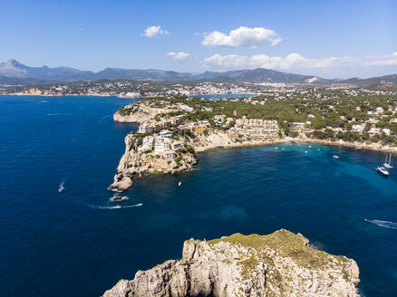 Spain, Baleares, Mallorca, Region Calvia, Aerial view of Islas Malgrats and Santa Ponca - AMF06524