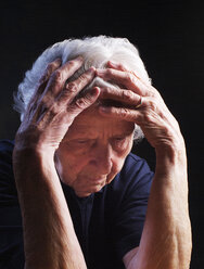 Portrait of an aged woman, looking sad - WWF04576