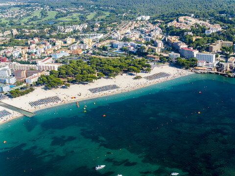 Spanien, Balearen, Mallorca, Luftaufnahme von Santa Ponca, lizenzfreies Stockfoto