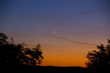 Germany, Wuerzburg, Crescent at sunset - NDF00851