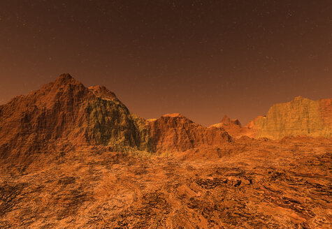3D gerenderte Illustration der Oberfläche des Planeten Mars - SPCF00298