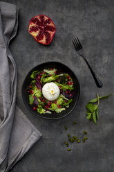 Oriental salad with mint, pistachios, pomegranate seeds and burrata cheese - LVF07637