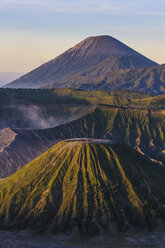 Indonesia, Java, Bromo Tengger Semeru National Park, Mount Bromo volcanic crater at sunrise - RUNF00696