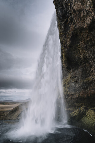 Island, Seljalandsfoss Wasserfall, lizenzfreies Stockfoto