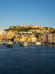 Italien, Kampanien, Neapel, Golf von Neapel, Insel Procida, Stadt im Morgenlicht - AMF06608