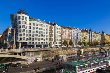 Czechia, Prague, Houses at riverside - JUNF01649