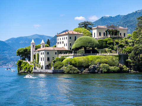 Italy, Lombardy, Termezzo, Lake Como, Villa del Balbianello stock photo