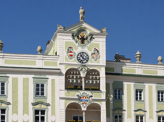 Österreich, Salzkammergut,Gmunden, Rathaus, Glockenspiel - WWF04630