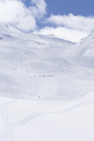 Frankreich, Französische Alpen, Les Menuires, Trois Vallees, Skigebiet, lizenzfreies Stockfoto