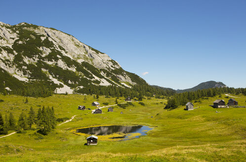 Österreich, Steiermark, Tauplitz, Totes Gebirge, Almhütten - WWF04781