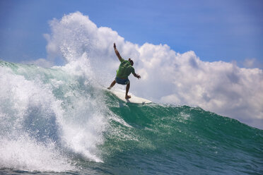 Indonesia, Bali, Kuta, surfer falling - KNTF02595