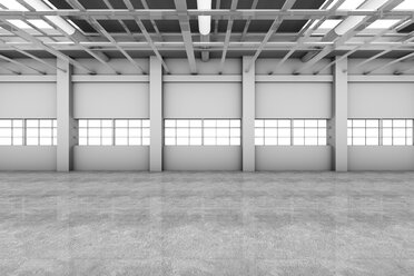 Architecture visualization of an empty warehouse, 3D Rendering - SPCF00313