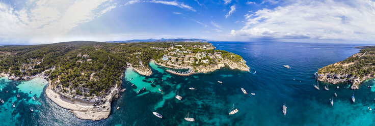 Spain, Mallorca, Palma de Mallorca, Aerial view of Calvia region, El Toro, Portals Vells - AMF06645