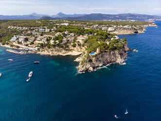 Spain, Mallorca, Palma de Mallorca, Aerial view of Calvia region, El Toro, Portals Vells - AMF06647