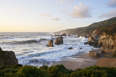 Wellen am Strand von Big Sur, USA - FOLF09606