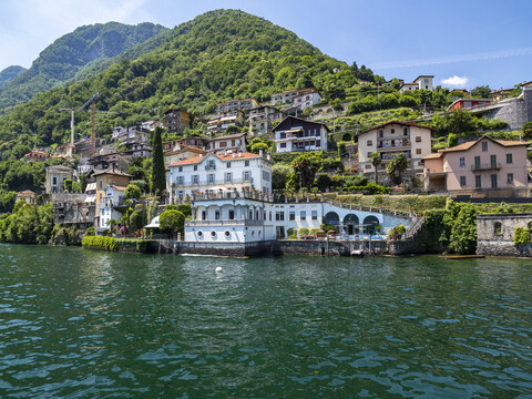 Italien, Lombardei, Comer See, Argegno, Stadtbild, lizenzfreies Stockfoto