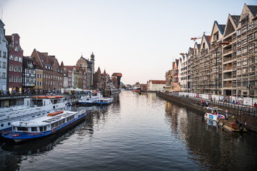 Poland, Gdansk, Hanseatic League houses on the Motlawa river - RUNF00896