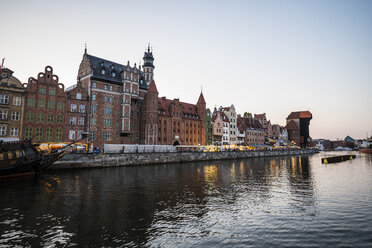 Poland, Gdansk, Hanseatic League houses on the Motlawa river - RUNF00897