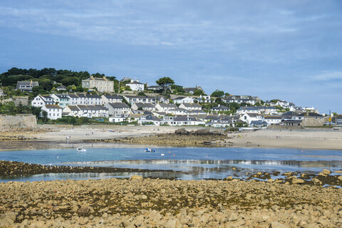 UK, England, Scilly-Inseln, St. Mary's, Blick auf die Stadt Hugh, lizenzfreies Stockfoto