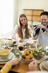 Friends having fun, eating lunch together - VABF02146