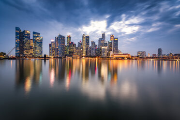 Singapore, Financial district, High rise buildings in the evening - SMAF01175