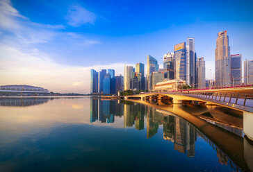 Singapore, Financial district, High rise buildings in the evening - SMAF01188