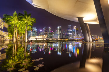 Singapore, Financial district at night - SMAF01190