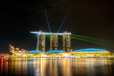 Singapore, Marina Bay Sands Hotel at night - SMAF01196