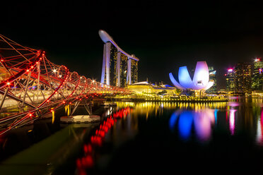 Singapore, Marina Bay Sands Hotel at night - SMAF01203
