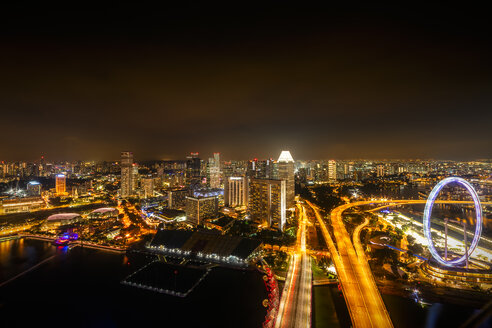 Singapur, Stadtbild bei Nacht - SMAF01209