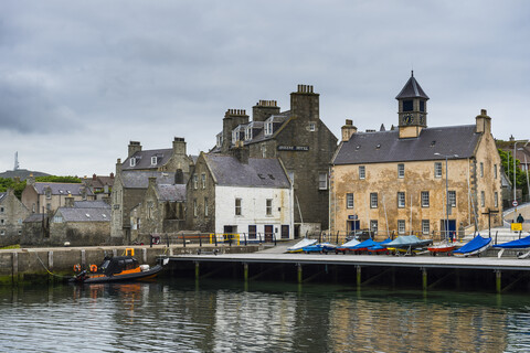 Vereinigtes Königreich, Schottland, Shetlandinseln, Seafront of Lerwick, lizenzfreies Stockfoto