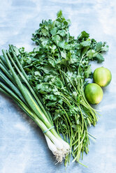 Fresh green onions, coriander and lime - CUF46999