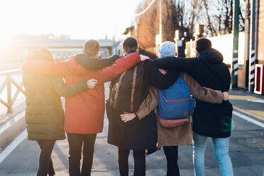 Friends on city break, Milan, Italy - CUF47236