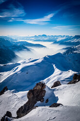 Schneebedeckte Alpen, Davos Platz, Graubünden, Schweiz - CUF47701