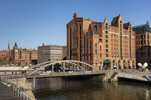 Deutschland, Hamburg, Speicherstadt, Internationales Maritimes Museum, Busan-Brücke, lizenzfreies Stockfoto