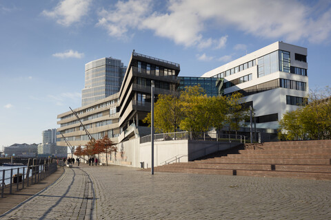 Deutschland, Hamburg, HafenCity, moderne Wohn- und Bürogebäude, lizenzfreies Stockfoto