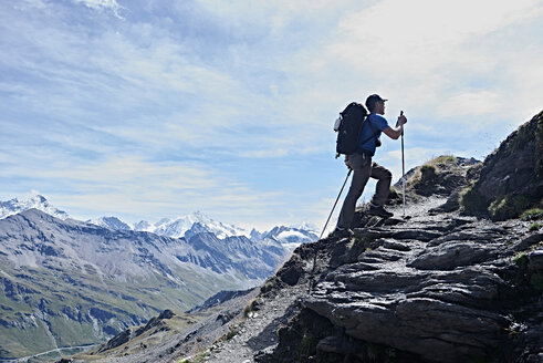 Wanderer auf dem Mont Cervin, Matterhorn, Wallis, Schweiz - CUF48378