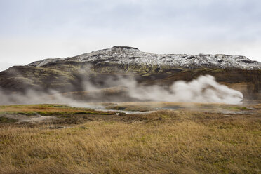 Iceand, Haukadalur-Tal, Geothermische Anlage mit heißer Quelle, Geysir - WIF03753