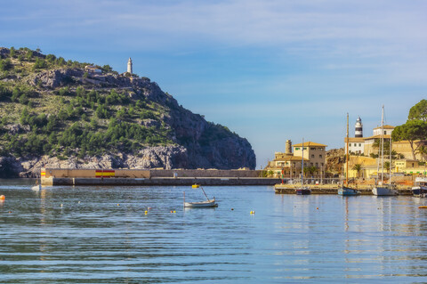 Spanien, Mallorca, Port de Soller, Hafen, lizenzfreies Stockfoto