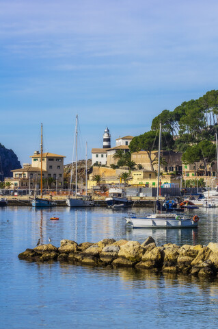 Spanien, Mallorca, Port de Soller, Hafen, lizenzfreies Stockfoto