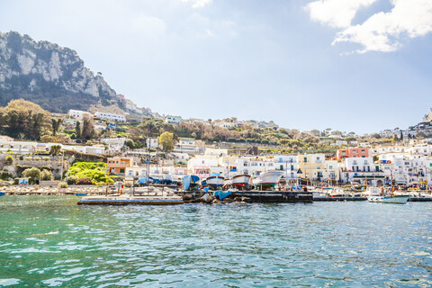 Italien, Kampanien, Capri, Marina Grande, lizenzfreies Stockfoto