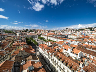 Portugal, Lisboa, cityscape with Rossio Square and Dom Pedro IV monument - AMF06721