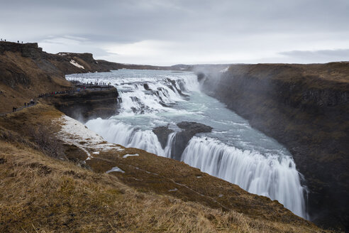 Island, Goldener Kreis, Gullfoss Wasserfall - WIF03788
