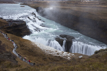 Island, Goldener Kreis, Gullfoss Wasserfall - WIF03793