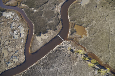 USA, Sumpfgebiet an der Ostküste von Maryland mit einem Wanderweg und einer Fußgängerbrücke, Anstieg des Meeresspiegels aufgrund der globalen Erwärmung - BCDF00375