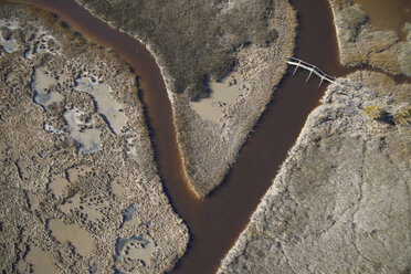 USA, Sumpfgebiet an der Ostküste von Maryland mit einem Wanderweg und einer Fußgängerbrücke, Anstieg des Meeresspiegels aufgrund der globalen Erwärmung - BCDF00377