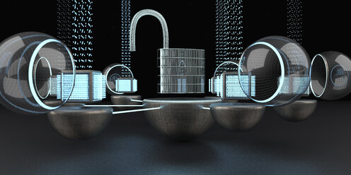 The data is unsecured and open, 3D Illustration - ALF00741