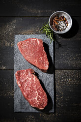 Raw beefsteaks and spices - MAEF12781