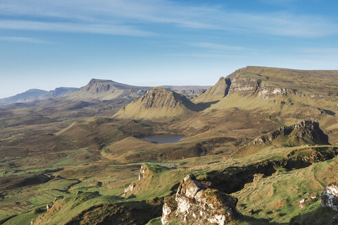Vereinigtes Königreich, Schottland, Isle of Skye, Blick von Quiraing auf Trotternish Ridge - HUSF00001