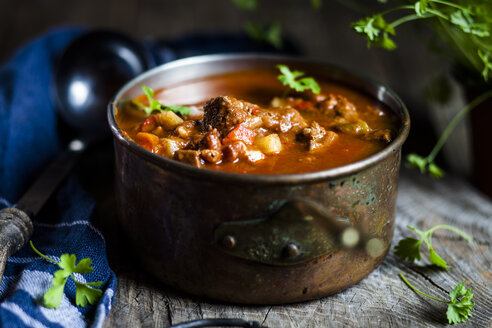 Goulash soup with flat leaf parsley - SBDF03893